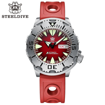 STEELDIVE SD1984 New Arrival 42.2MM M onster 200M Waterproof NH36 Day Function Sapphire Glass Automatic Movement Steel Bracelet