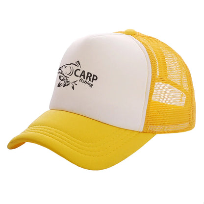 Șepci de camionagiu pentru bărbați cu imprimeu amuzant cu pește crap, șapcă de baseball pentru pescuit, șepci unisex din plasă pentru vară, model MZ-169