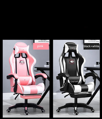 Ergonomic PU Leather Gaming Chair with Adjustable Height, Reclining Computer Chair, Swivel Office Chair for Home Office, Gaming & Study