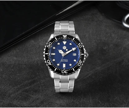 San Martin New 40-44mm Luxury Men's Diver Watch Classic High Quality NH35 YN55 Automatic Mechanical Sapphire BGW-X1 20Bar SN0009