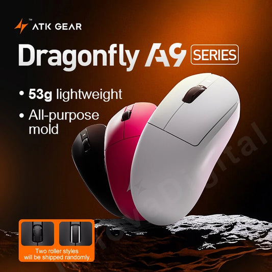 ATK Dragonfly A9 Ultra bezdrôtová herná myš PAW3950 ultraľahká ergonomická trojrežimová e-športová FPS myš pre hráčov A9 SE Plus