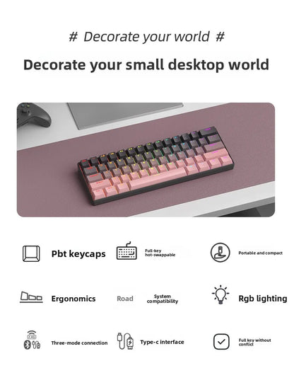 Keyboard Bluetooth Wireless Mechanical keyboards rgb Gamer teclado para tablet mecanico 60% ipad Backlit Mini usb key board