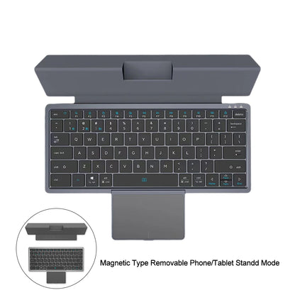 BOW Foldable Bluetooth Keyboard with Touchpad/Numberic Pad Portable Rechargeable Folding Wireless Keyboard for Tablet ipad