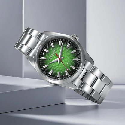 Montre pour homme BERNY – Montre à quartz, verre saphir, aiguilles luminescentes, étanche 10 ATM, entièrement en acier inoxydable – Style élégant et décontracté, idéale pour le quotidien ou les occasions professio