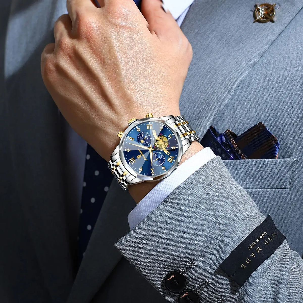 Reloj de lujo original para hombre POEDAGAR, resistente al agua, cronógrafo luminiscente, reloj de pulsera de acero inoxidable con mecanismo de cuarzo, relojes de alta gama para hombre