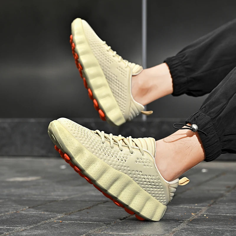 Brand Men Casual Shoes Thick Sole Soft Fashion Sneakers Summer Breathable Male Walking Shoes Zapatillas Hombre 88217 Mens Shoes