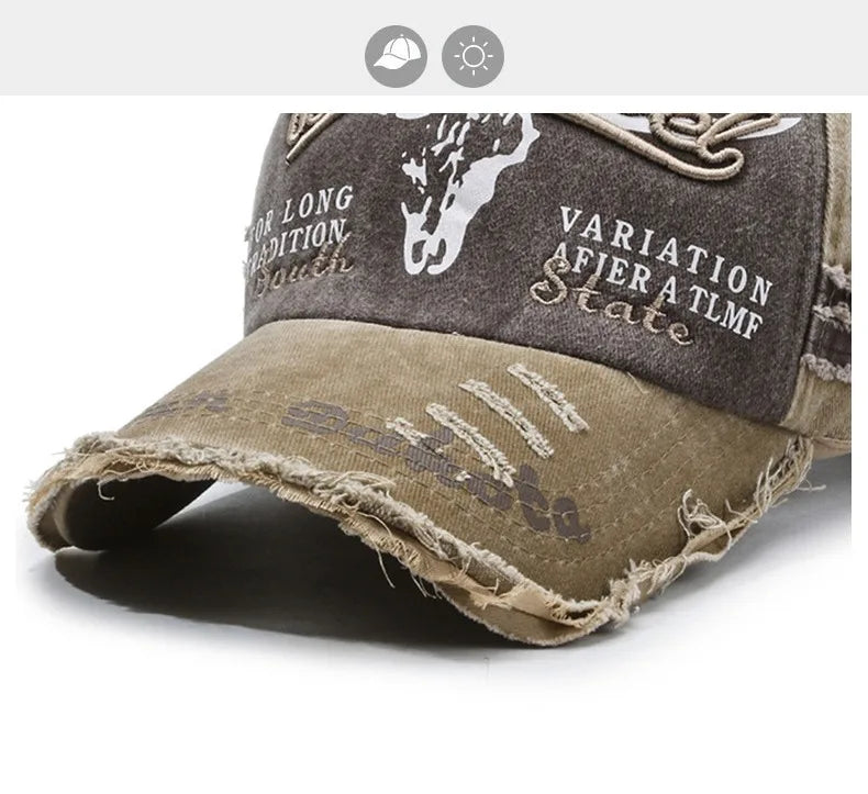 Nuovo cappellino da baseball da uomo in cotone lavato, stile retrò, per tutte le stagioni, cappello sportivo da outdoor da uomo, accessorio maschile