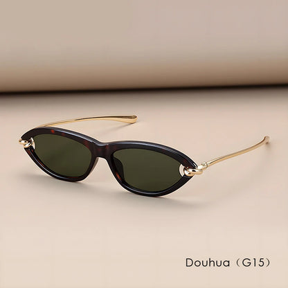 Trendy Luxury Brands Women's Cat Eye Tortoiseshell Sunglasses UV400 Oval Glasses For Woman Fashion Designer Classical Glasses