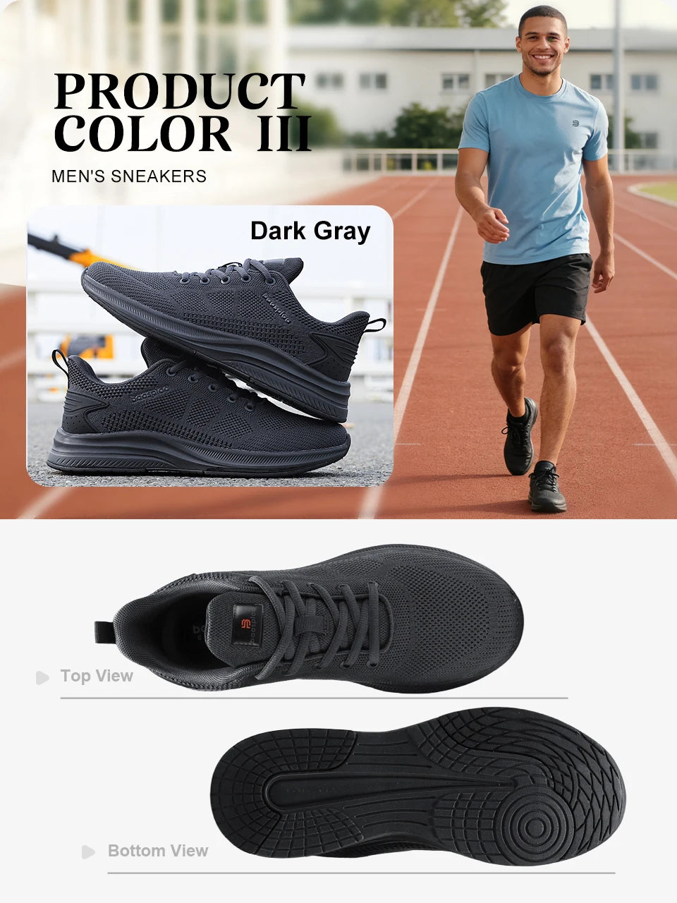 Chaussures de course Baasploa pour homme : nouvelles baskets décontractées légères en mesh, de créateur, respirantes, à lacets, pour le sport et la marche en extérieur