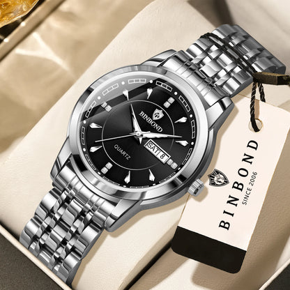 Relojes de cuarzo de lujo originales BINBOND para mujer – Modelo resistente al agua y luminiscente – Idea de regalo (estuche incluido)