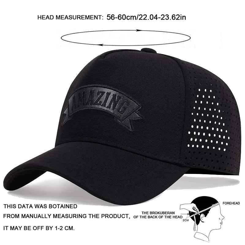 Czapki baseballowe unisex z niesamowitym haftem literowym – wiosna/lato, na świeżym powietrzu, z regulacją, czapki codzienne, czapki chroniące przed słońcem