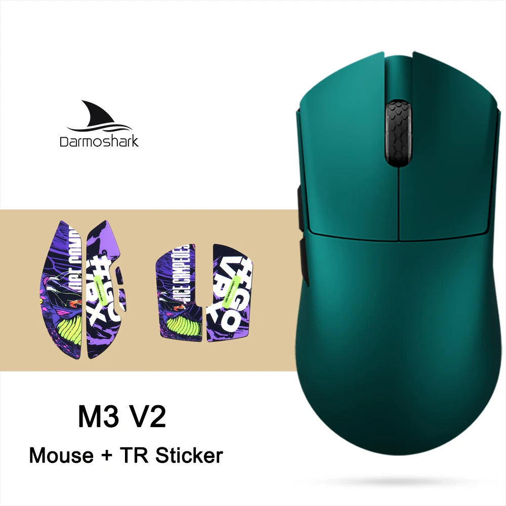 Darmoshark M3 V2 Gaming Mouse Double 8K Wireless Tri Mode 26KDPI PAW3395 Sensor Big Hand Game Macro Mouse For Computer Laptop PC