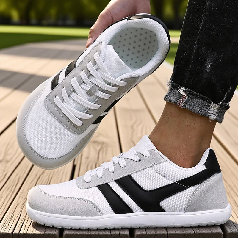 Pánské tenisky s širokou špičkou Barefoot Shoes, minimalistické, prodyšné a pohodlné boty na venkovní chůzi, sportovní ležérní modré boty 2025