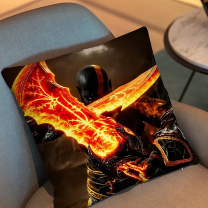 Furious Kratos game God of War  Pillow Case Pillow Case Living Room Sofa Cushion Cover Suitable For Home Bedroom Room Decoration