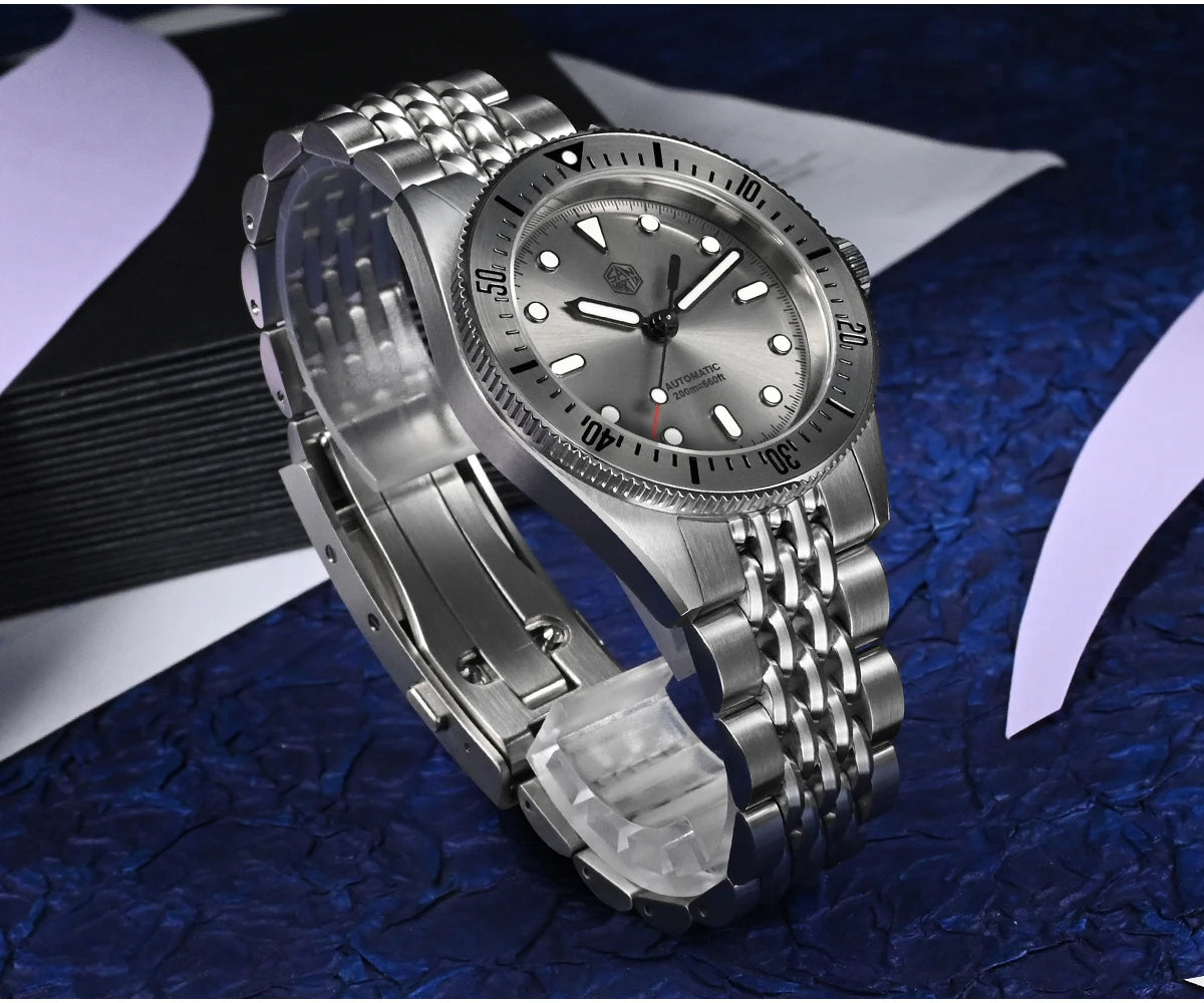 San Martin Original Design 38.8mm Upgrade Diver Watch Sunburst Enamel Dial NH35 Automatic Mechanical Luxury Waterproof 200m Lume