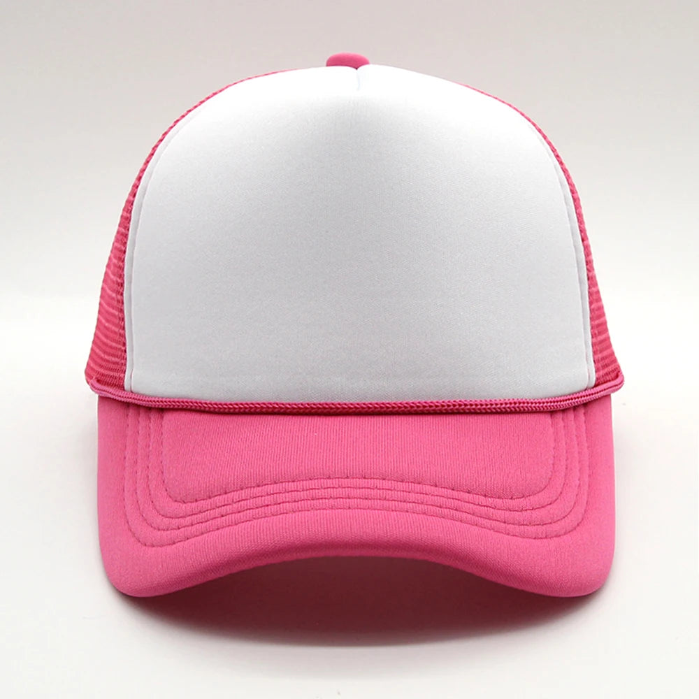 5 panel Trucker Caps Men Women Plain Blank Foam Mesh Baseball Cap With Rope Summer Breathable Outdoor Sport Sun Visor Hats
