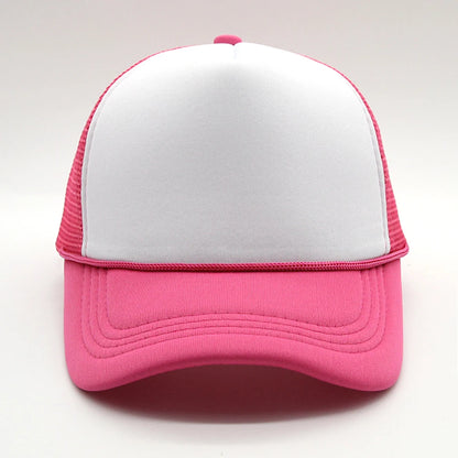 5 panel Trucker Caps Men Women Plain Blank Foam Mesh Baseball Cap With Rope Summer Breathable Outdoor Sport Sun Visor Hats