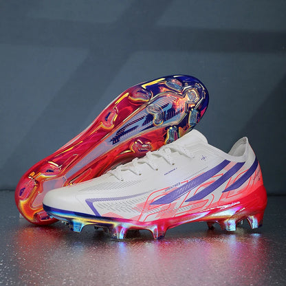 Chaussures de football pour adultes, économiques, en tissu mélange de polyuréthane, avec crampons en caoutchouc résistants et antidérapants, idéales pour les amateurs et les passionnés de football.
