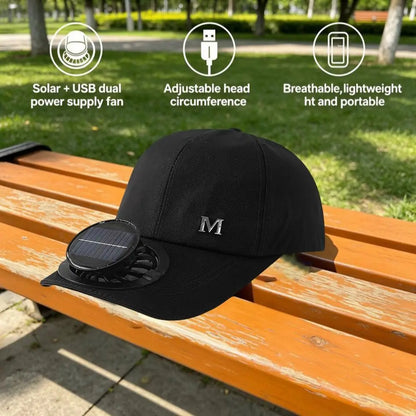 Fashion With Solar Powered Fan Baseball Cap Breathable Quick Dry Sun Hat Rechargeable Sun Protection Sunshade Outdoor