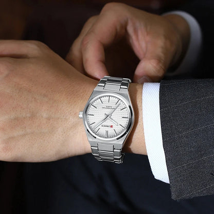 Montre pour homme CURREN 8439 – Modèle de grande marque, style luxe et professionnel, étanche, en acier inoxydable, type militaire, à mouvement quartz.