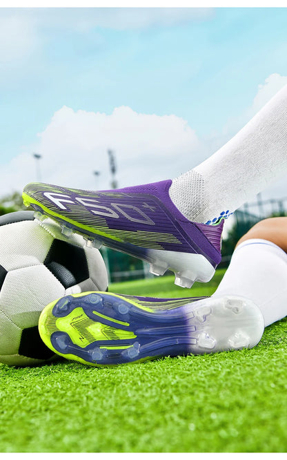 Nouvelles chaussures de football pour hommes, crampons antidérapants pour terrain en herbe, chaussures de football montantes de haute qualité, baskets de futsal, chaussures d'intérieur, chaussures d'extérieur, meilleures
