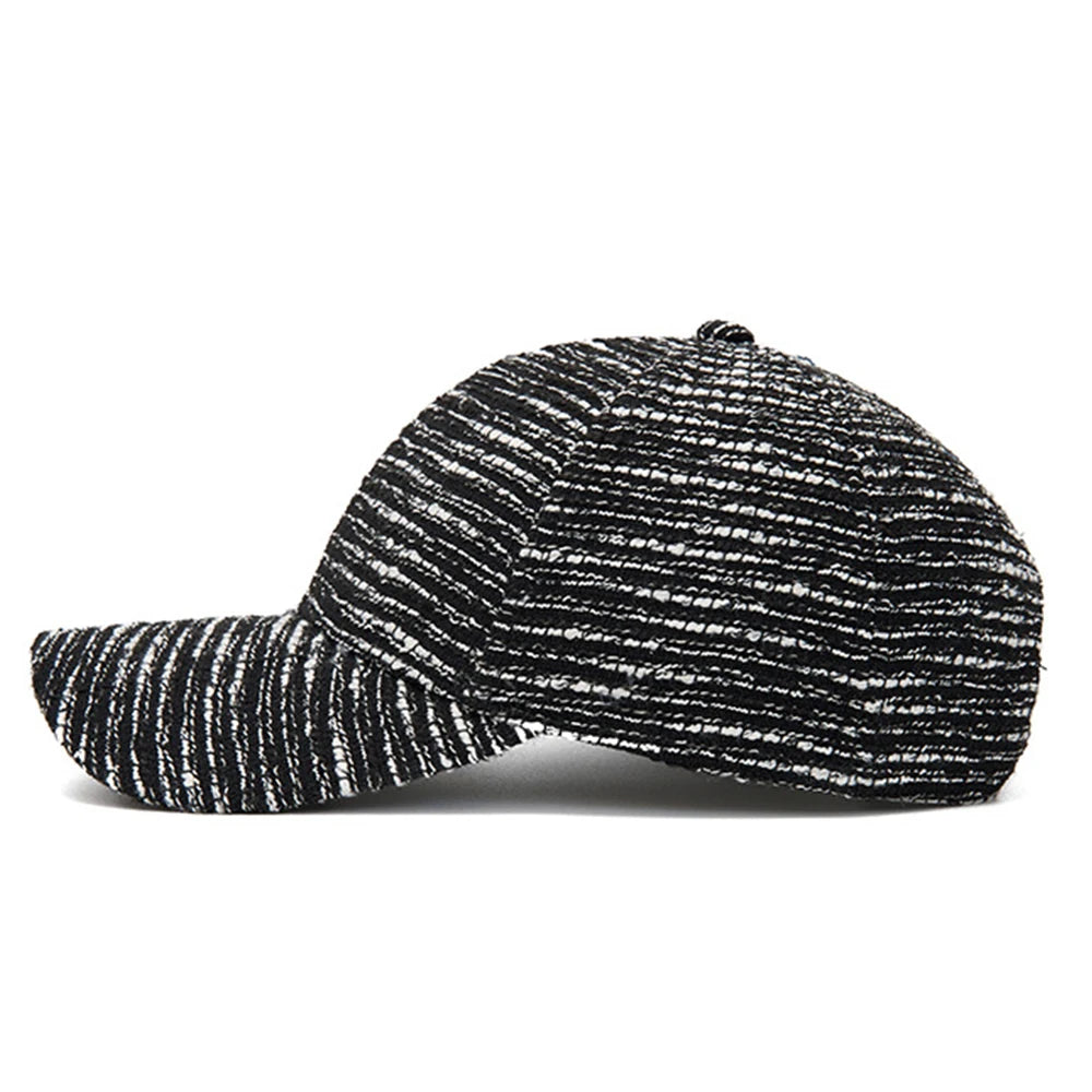 FS Fashion Black White Striped Baseball Cap For Men Casual Korean Street Women Hat Summer Streetwear Trucker Hats Gorra Hombre