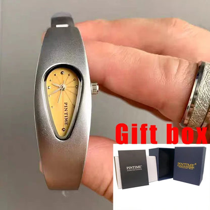 y2k watch shaped teardrop bracelet watch female couple light luxury senior sense of antique wind Gift Ladies' Quartz Wristwatch