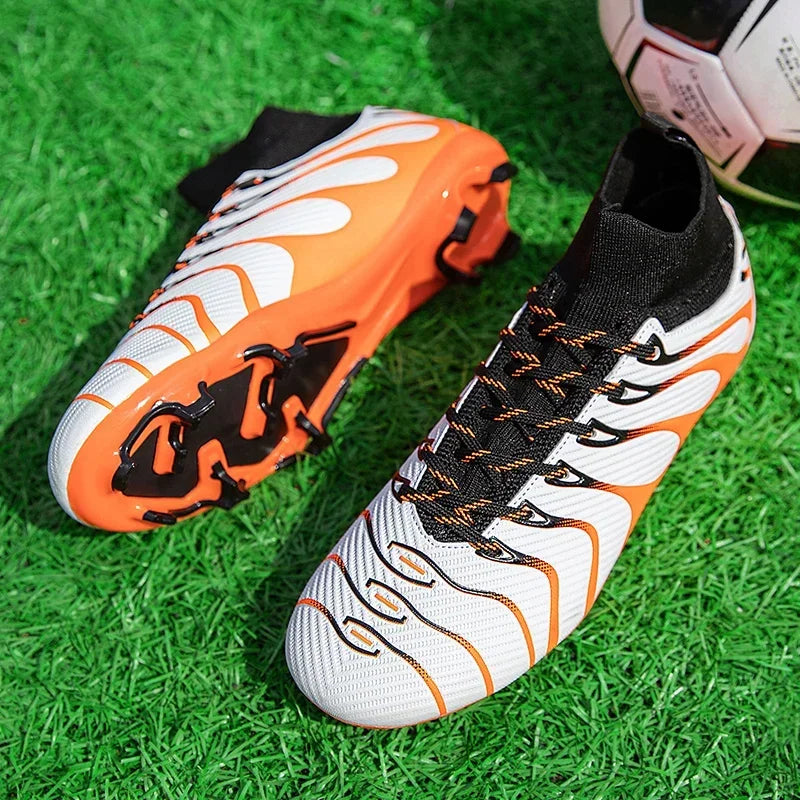 Hommes Match bottes de Football Sport entraînement longues pointes FG/TF garçons crampons chaussures de Football en plein air antidérapant intérieur Futsal confortable
