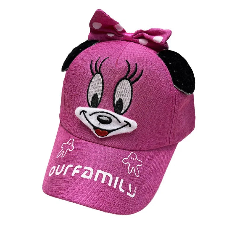 Disney Minnie Mickey Anime Peripheral Cotton Polyester Baseball Cap Figure Cartoon Peaked Cap Dress Up Kid's Birthday Gifts
