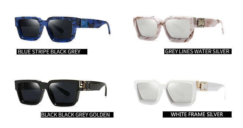 Cycling Brand Rectangle Sunglasses Men Women Luxury Shades Retro Square Sun Glasses Eyewear Trend Punk Eyeglasses For Male
