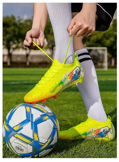 Nouvelles chaussures de football pour hommes, ultralégères, crampons longs FG, chaussures d'entraînement, chaussures de football antidérapantes pour l'extérieur, livraison directe