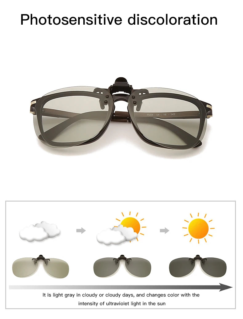 Pilot Polarized Sunglasses Clips Glasses Clip Driving Night Vision Eyeglasses UV400 Outdoor Shades Definition Sun Glasses Clips
