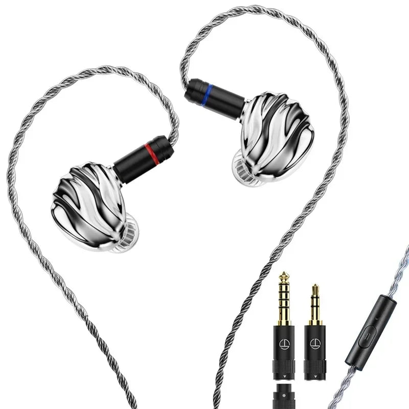 TRN SHELL 4DD+1 Planar Hybrid Drivers In-Ear Earphone IEM 0.78mm Detachable Cable Wired HIFI Music Earbuds Nozzle Design Headset