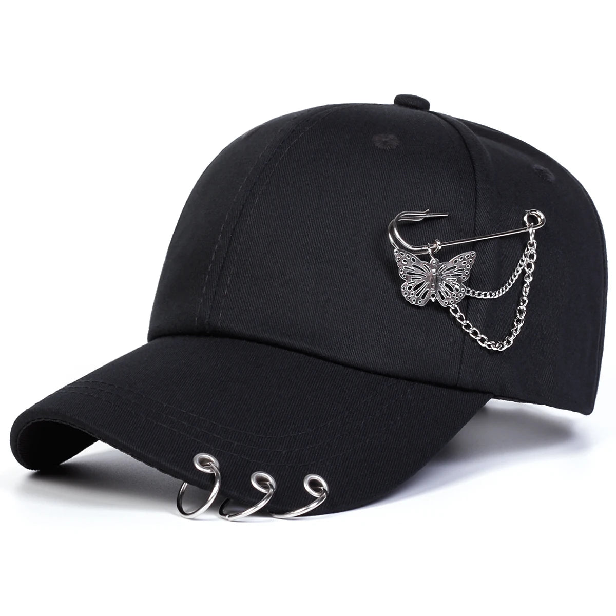 Unisex „Butterfly Iron Ring“ beisbolo kepurės, pavasario ir rudens lauko reguliuojamos kasdieninės kepurės, apsauginės nuo saulės kepurės, sportinės kepurės