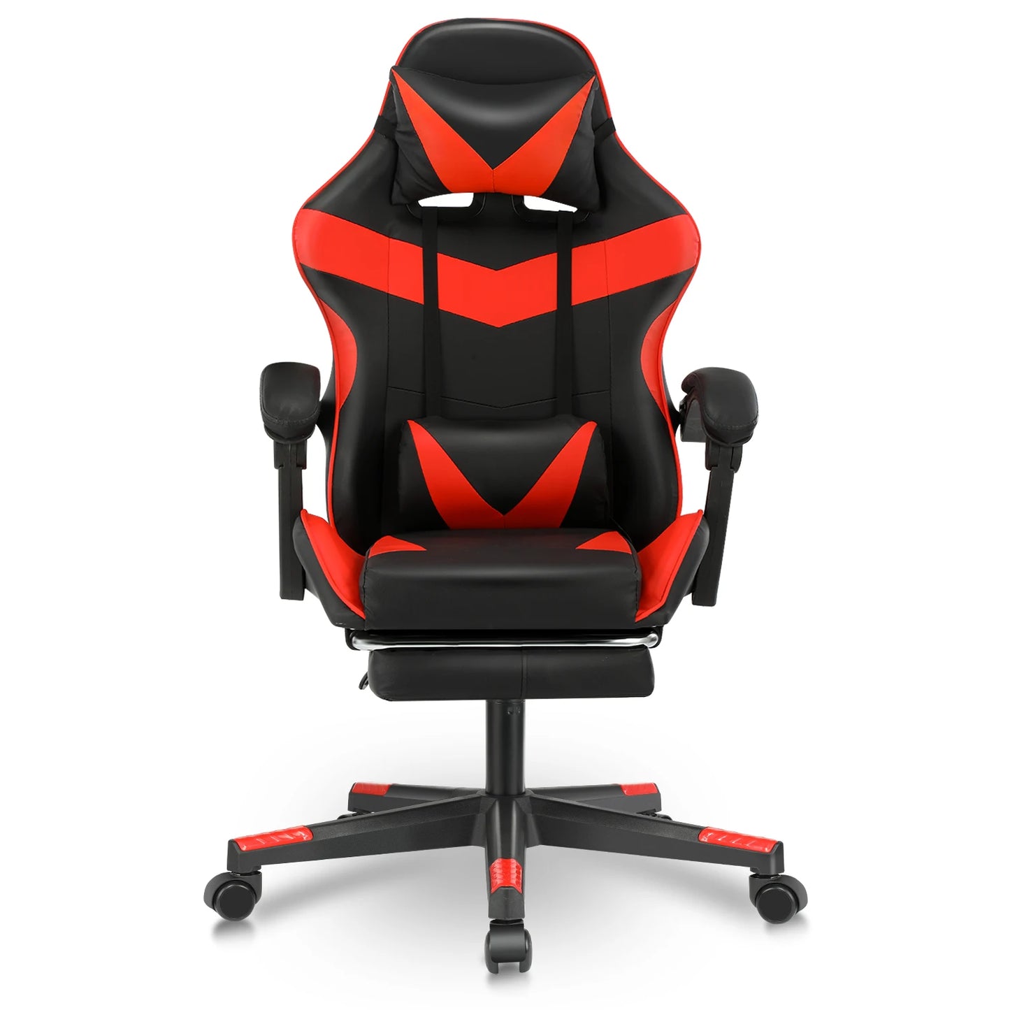 Ergonomic Gaming Chair Heavy Duty Office Desk Chair with Adjustable Backrest, Lumbar Support, Cushioned Seat, PU Leather Computer Chair