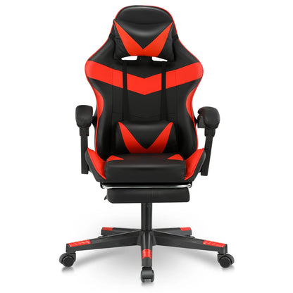 Ergonomic Gaming Chair Heavy Duty Office Desk Chair with Adjustable Backrest, Lumbar Support, Cushioned Seat, PU Leather Computer Chair