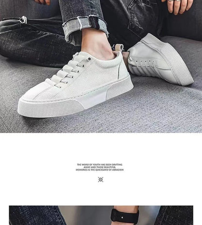 Heren sneakers, casual schoenen, heren platte schoenen, zapatillas hombre, lichtgewicht PU-leer, ademende schoenen, witte sportschoenen voor heren