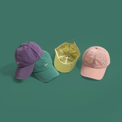 Fashion Plaid Thin Sun Cap Quick-drying Letter Embroidery Sports Running Cap Adjustable Breathable Summer Cap Men Women