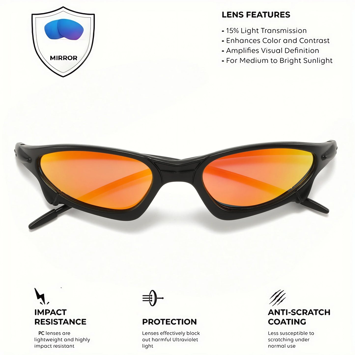 3PCS Futuristic Small Frame Colorful Sports Sunglasses - Wraparound Fit, UV400 for Cycling, Fishing & Travel