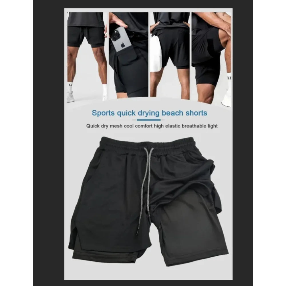 Dragon Ball Side Printed Double Shorts Majin Buu GOKU American Sports Comfortable Summer Men's Loose Breathable Pants