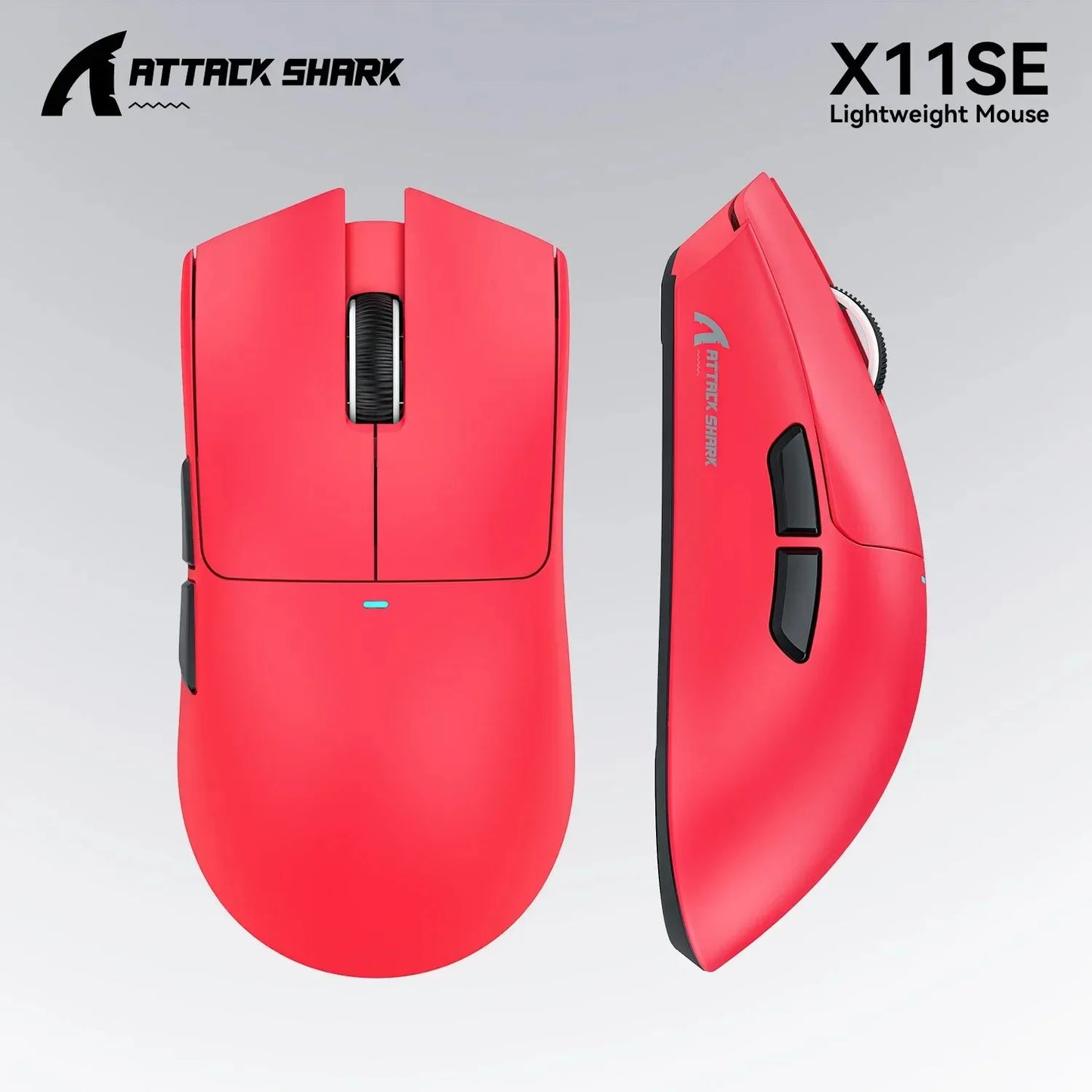 Ratón gaming inalámbrico ultraligero ATTACK SHARK X11SE, vida útil de 20 millones de clics, PAW3311 Gaming, 22KDPI, 400IPS, 40G, 1KHz, 65 horas, 30mAH