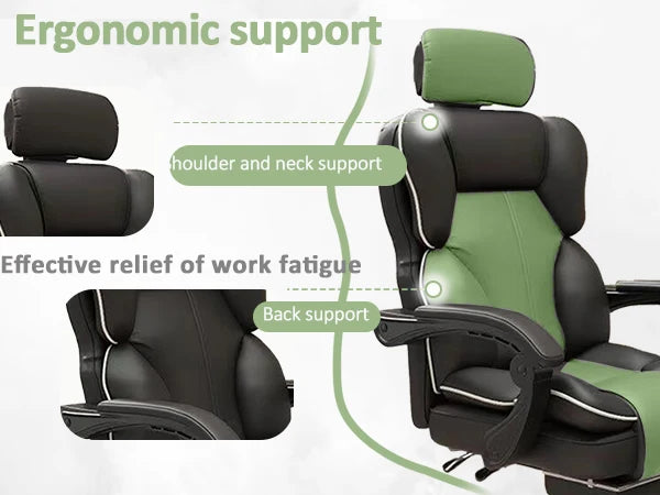 Ergonomic Office Chair High Back with Adjustable Lumbar Support, Reclining Desk Chair with Retractable Footrest, Comfortable Home Office Chair