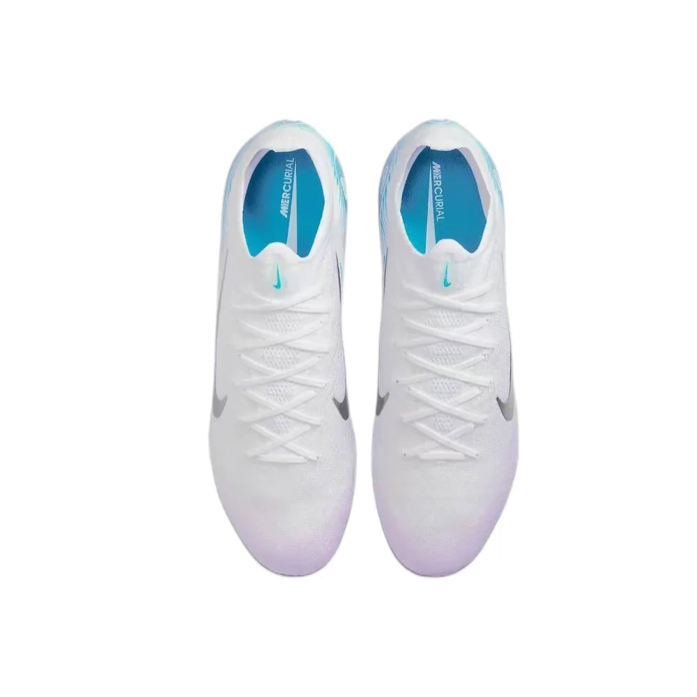 Nike Mercurial Vapor 16 Elite LV8 Ανδρικά παπούτσια ποδοσφαίρου FG – Μαλακά, Άνετα, Για φυσικό χλοοτάπητα, Λευκό/Μπλε HV4887-100