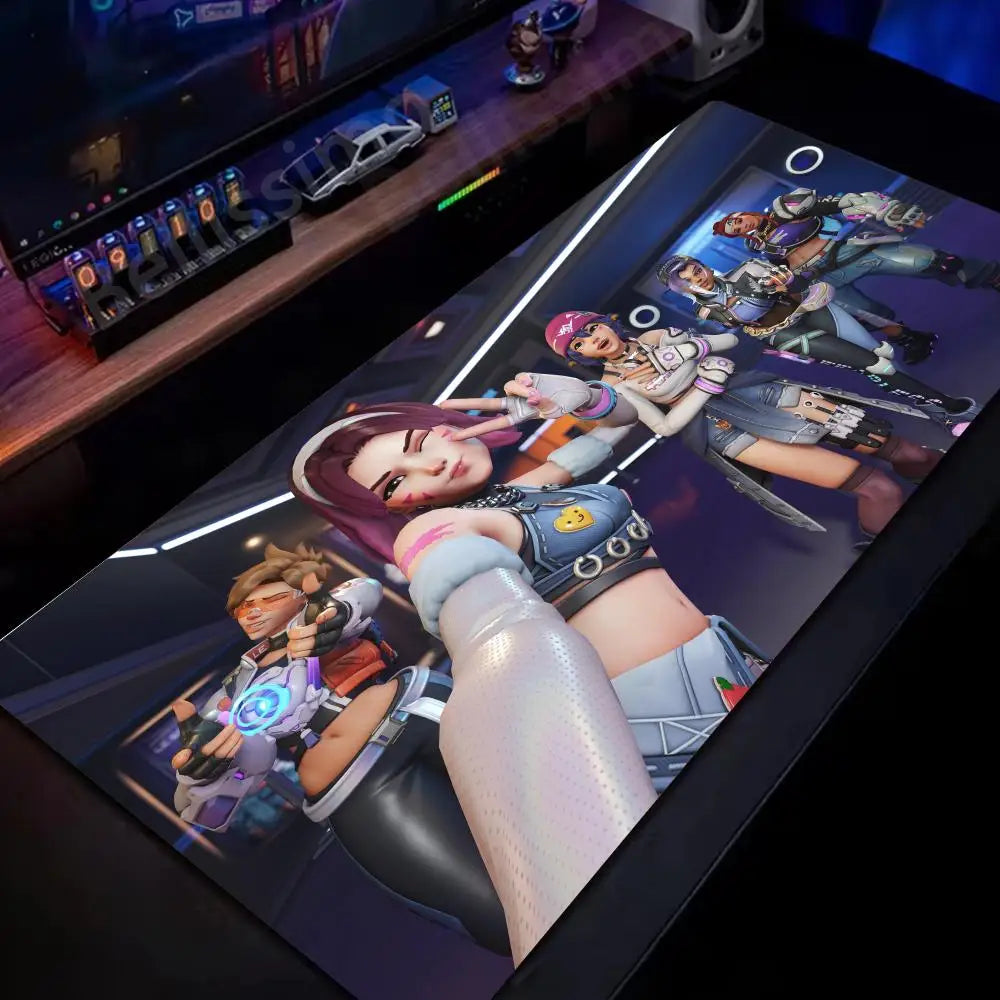 Mouse Pad de birou mare Overwatch pentru PC gaming, covoraș extins pentru tastatură Cute Pink, accesorii gaming pentru laptop, Desk Mat Kawaii HD