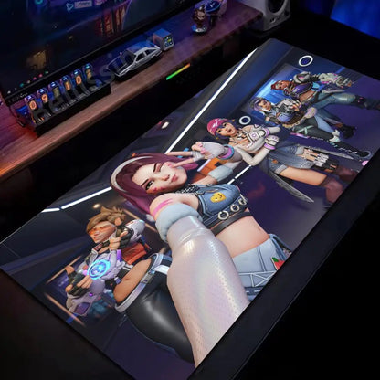 Mouse Pad de birou mare Overwatch pentru PC gaming, covoraș extins pentru tastatură Cute Pink, accesorii gaming pentru laptop, Desk Mat Kawaii HD