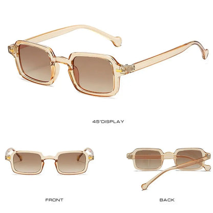 Fashion Square Sunglasses Women New Retro Rivets Decoration Glasses  Men Leopard Blue Sun Glasses Gradient Shades UV400