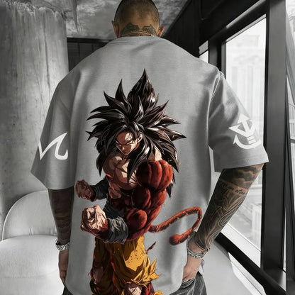 T-shirt Dragon Ball Anime Super Saiyan 4 : t-shirt d'été pour homme et femme, style urbain, ample, décontracté, polyvalent, vêtements assortis parent-enfant