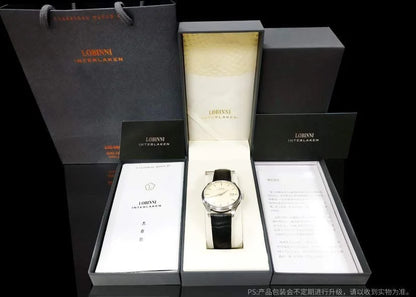 Relógio masculino mecânico automático LOBINNI Luxury Brand Switzerland com calendário perpétuo, vidro de safira e mostrador multifunções L13019-8