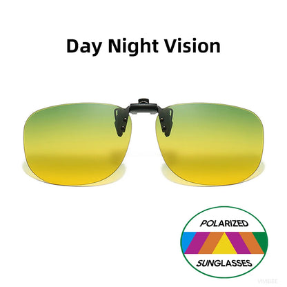 VIVIBEE Flip Up Clip On Sunglasses Fishing Polarized Men 47mm Clips For Eyeglasses Square UV400 Outdoor Driving Shades