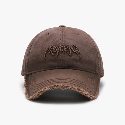 Cappellino da baseball da uomo con ricamo tridimensionale a lettere, parte superiore morbida e bordi grezzi. Modello versatile in stile europeo e americano, regolabile.